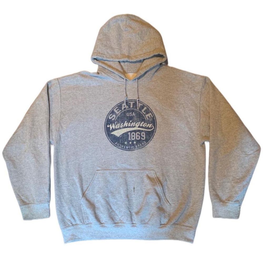 Grey Seattle Washington Hoodie- Men’s Medium